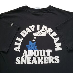 Adidas All Day I Dream About Sneakers Size Small Faded Black Double Side T-Shirt